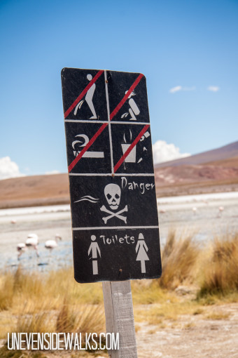 Funny sign prohibiting fires and peeing in the lake